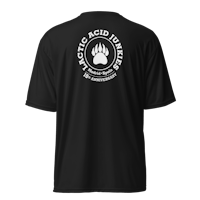 a black t - shirt with a bear paw on it